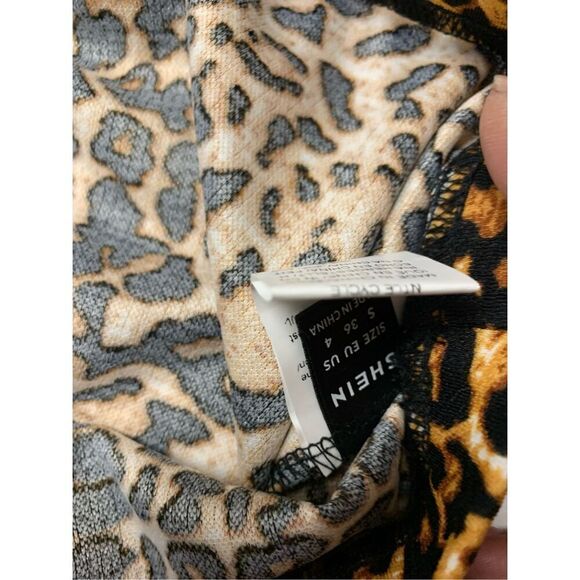 Cheetah Patterned Asymmetrical Ruffled Skirt - Picture 5 of 5